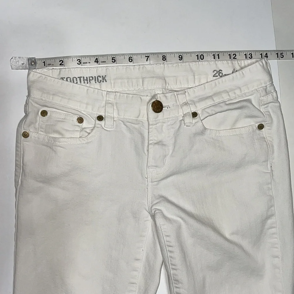 J Crew White Toothpick 26ankle Jeans